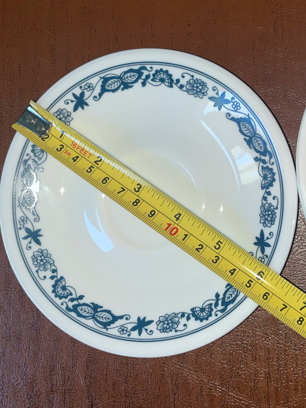 Set of 6 “Old Town Blue” Corelle 6.25” saucers